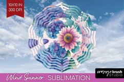 Spring Blossom Wind Spinner Sublimation PNG - Flowers Round Product Image 1