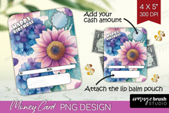 Happy Birthday Money Card PNG - Flowers Money Card Holder Product Image 1