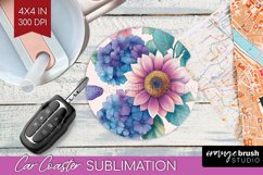 Spring Blossom Car Coaster - Flowers Coaster PNG Sublimation Product Image 1