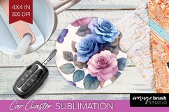 Spring Blossom Car Coaster - Flowers Coaster PNG Sublimation Product Image 1