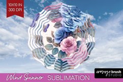 Spring Blossom Wind Spinner Sublimation PNG - Flowers Round Product Image 1