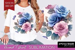 Spring Blossom Round Tshirt Background - Flowers PNG Product Image 1