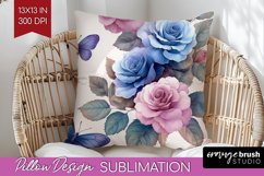 Spring Blossom Pillow Sublimation - Flowers Pillow Cover PNG Product Image 1