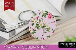 Spring Flowers Keychain PNG - Floral Keychain Sublimation Product Image 1