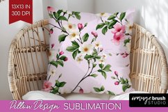 Spring Flowers Pillow Sublimation - Floral Pillow Cover PNG Product Image 1