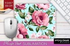 Spring Flowers Mouse Pad Sublimation - Floral Mousepad PNG Product Image 1