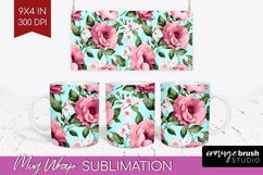 Spring Flowers Mug Wrap - Floral Mug PNG Sublimation Product Image 1