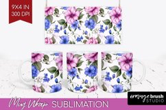 Spring Flowers Mug Wrap - Floral Mug PNG Sublimation Product Image 1