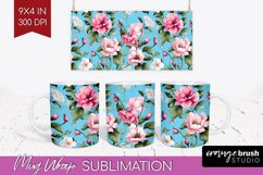 Spring Flowers Mug Wrap - Floral Mug PNG Sublimation Product Image 1