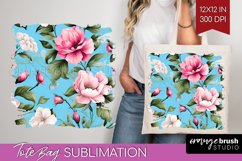 Spring Flowers Tote Bag - Floral Tote Bag PNG Sublimation Product Image 1