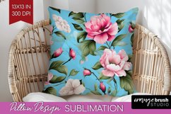 Spring Flowers Pillow Sublimation - Floral Pillow Cover PNG Product Image 1