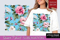 Spring Flowers Square Tshirt Background - Floral PNG Product Image 1