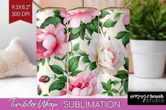 Spring Flowers Tumbler Wrap - Floral Tumbler PNG Sublimation Product Image 1
