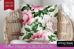 Spring Flowers Pillow Sublimation - Floral Pillow Cover PNG Product Image 1