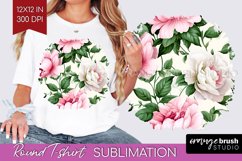 Spring Flowers Round Tshirt Background - Floral PNG Product Image 1