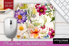 Spring Flowers Mouse Pad Sublimation - Floral Mousepad PNG Product Image 1