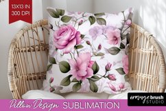 Spring Flowers Pillow Sublimation - Floral Pillow Cover PNG Product Image 1
