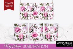 Spring Flowers Mug Wrap - Floral Mug PNG Sublimation Product Image 1