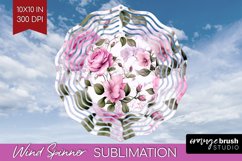 Spring Flowers Wind Spinner Sublimation PNG - Floral Round Product Image 1