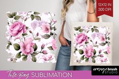 Spring Flowers Tote Bag - Floral Tote Bag PNG Sublimation Product Image 1