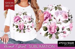 Spring Flowers Round Tshirt Background - Floral PNG Product Image 1