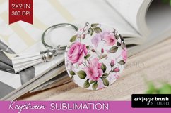 Spring Flowers Keychain PNG - Floral Keychain Sublimation Product Image 1