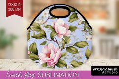 Spring Flowers Lunch Bag - Floral Lunch Bug PNG Sublimation Product Image 1