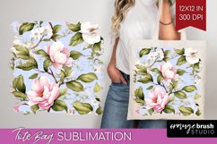 Spring Flowers Tote Bag - Floral Tote Bag PNG Sublimation Product Image 1