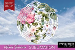 Spring Flowers Wind Spinner Sublimation PNG - Floral Round Product Image 1