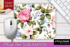 Spring Flowers Mouse Pad Sublimation - Floral Mousepad PNG Product Image 1