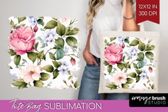 Spring Flowers Tote Bag - Floral Tote Bag PNG Sublimation Product Image 1