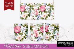 Spring Flowers Mug Wrap - Floral Mug PNG Sublimation Product Image 1