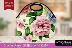 Spring Flowers Lunch Bag - Floral Lunch Bug PNG Sublimation Product Image 1