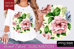 Spring Flowers Round Tshirt Background - Floral PNG Product Image 1
