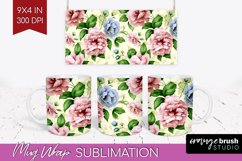 Spring Flowers Mug Wrap - Floral Mug PNG Sublimation Product Image 1