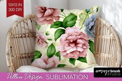 Spring Flowers Pillow Sublimation - Floral Pillow Cover PNG Product Image 1
