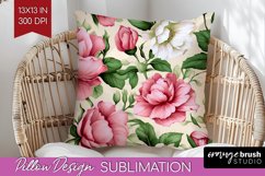 Spring Flowers Pillow Sublimation - Floral Pillow Cover PNG Product Image 1