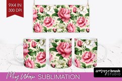 Spring Flowers Mug Wrap - Floral Mug PNG Sublimation Product Image 1