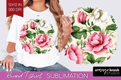 Spring Flowers Round Tshirt Background - Floral PNG Product Image 1
