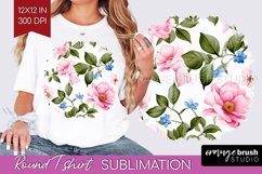 Spring Flowers Round Tshirt Background - Floral PNG Product Image 1