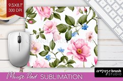 Spring Flowers Mouse Pad Sublimation - Floral Mousepad PNG Product Image 1