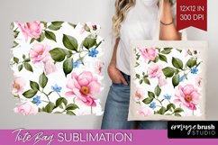 Spring Flowers Tote Bag - Floral Tote Bag PNG Sublimation Product Image 1