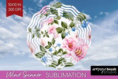 Spring Flowers Wind Spinner Sublimation PNG - Floral Round Product Image 1
