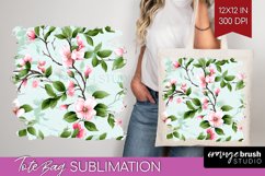 Spring Flowers Tote Bag - Floral Tote Bag PNG Sublimation Product Image 1