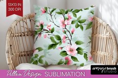Spring Flowers Pillow Sublimation - Floral Pillow Cover PNG Product Image 1