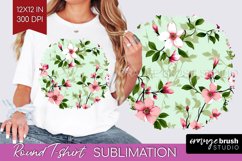 Spring Flowers Round Tshirt Background - Floral PNG Product Image 1