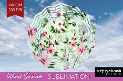 Spring Flowers Wind Spinner Sublimation PNG - Floral Round Product Image 1