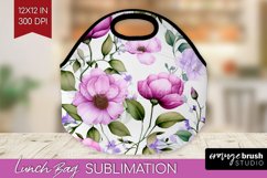 Spring Flowers Lunch Bag - Floral Lunch Bug PNG Sublimation Product Image 1