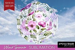 Spring Flowers Wind Spinner Sublimation PNG - Floral Round Product Image 1