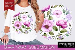Spring Flowers Round Tshirt Background - Floral PNG Product Image 1
